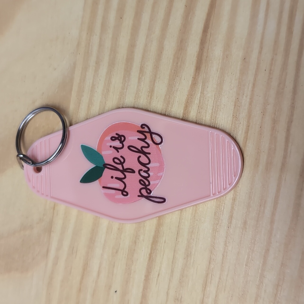 Life is peachy on a peach key chain